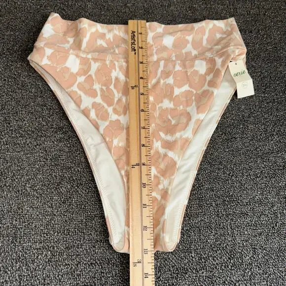 Aerie Leopard High Cut Cheeky Bikini Bottom (M) Tan Beige NEW NWT Boho Swimwear - Picture 6 of 8
